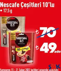 NESCAFE KAHVE ÇEŞİTLERİ 10'LU